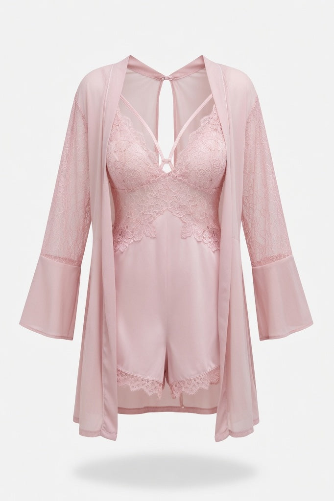 Lace Satin Cami Set — Lotus