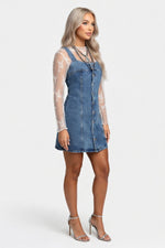 Distressed Denim Dress — side view