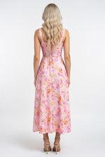 Printed Halter Maxi Dress — back view