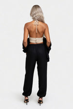 Halter Backless Knit Top — back view
