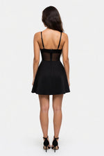Deep V Halter Dress — back view