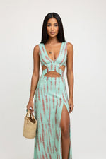 V-Neck Bodycon Dress — Blue
