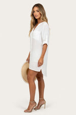 Cotton Linen Resort Dress — side view