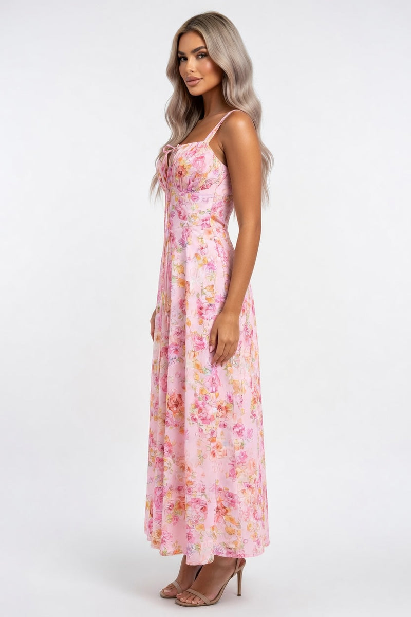 Printed Halter Dress — side view