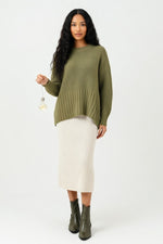 Slit Knit Skirt — Apricot