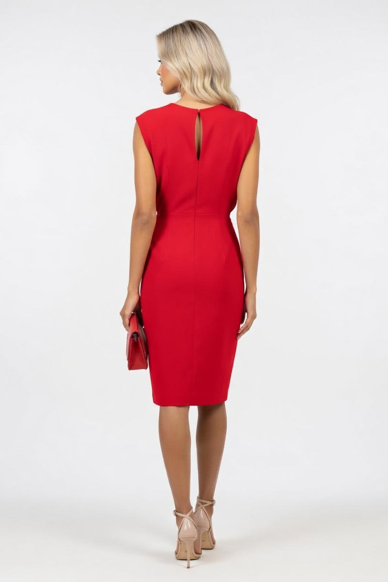 Satin Cross Knot Dress — back view