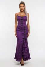 Gothic Fishtail Maxi Skirt — Purple