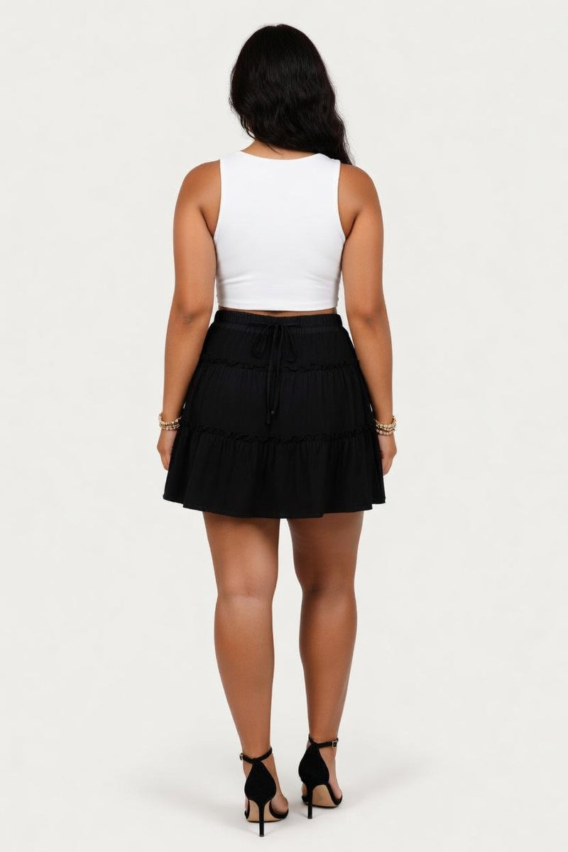 Layered Mini Skirt — back view