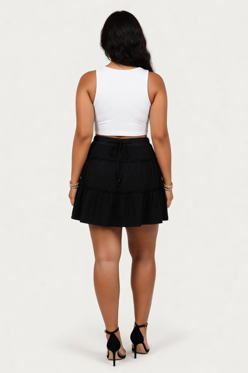 Layered Mini Skirt — back view