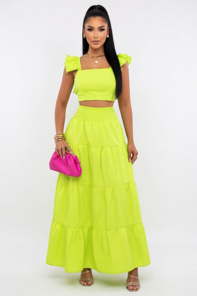 Halter Maxi Dress — Green