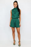 Halterneck Satin Playsuit