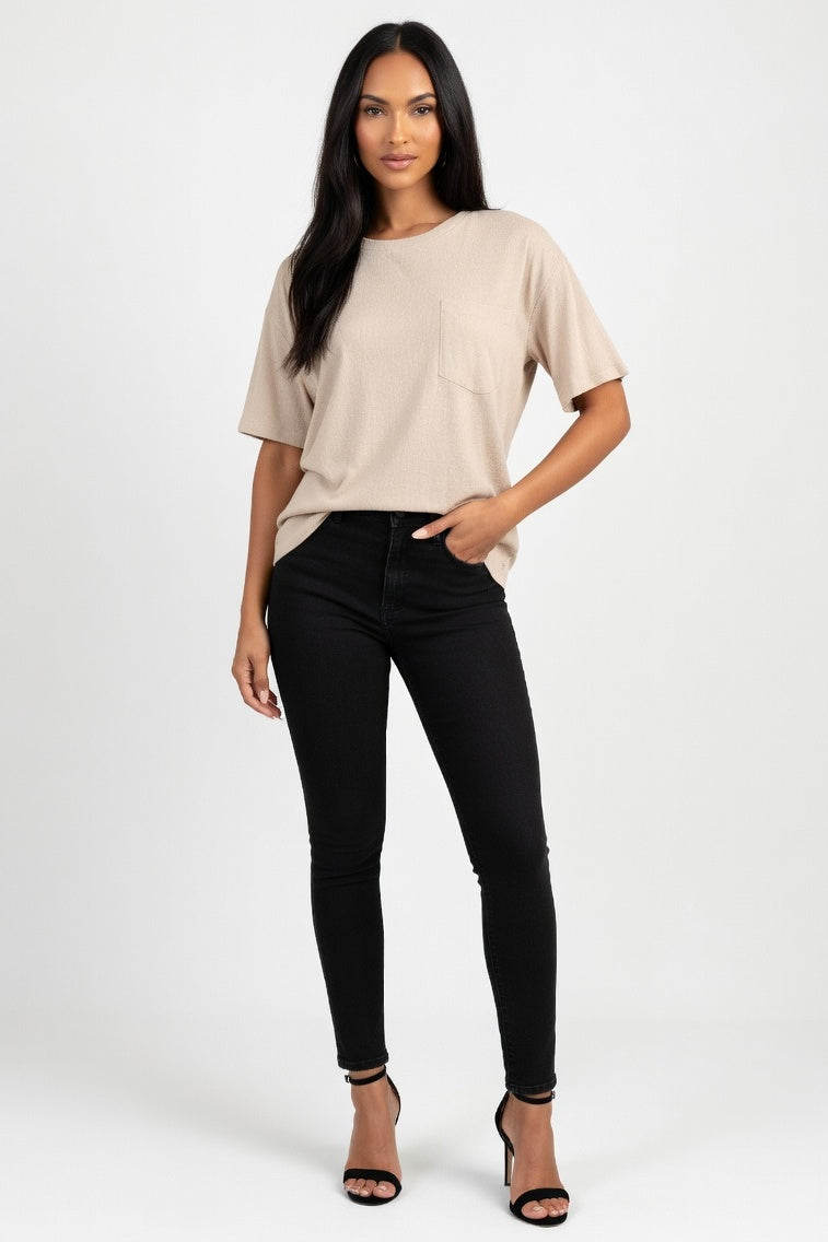 Essential Round Neck Tee — Khaki