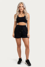 Double Layer Vest & Shorts Co-ord — Black