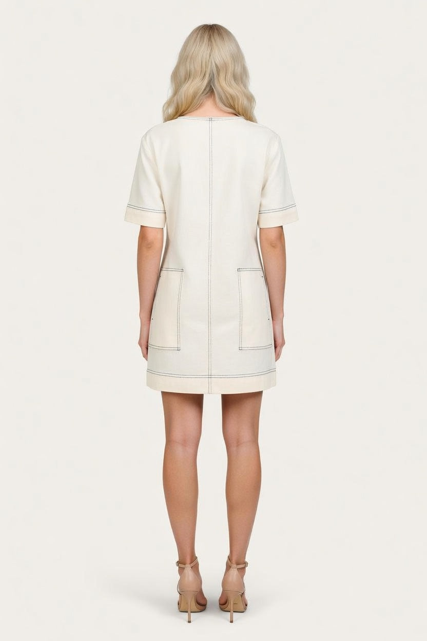 Casual Dress with Pocket Detail — back view
