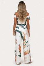 Printed Wide Leg Jumpsuit — back view