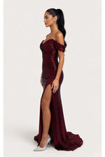 Sequin Slit Mini Dress — side view