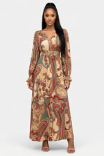 Printed Swing Dress — Light Brown
