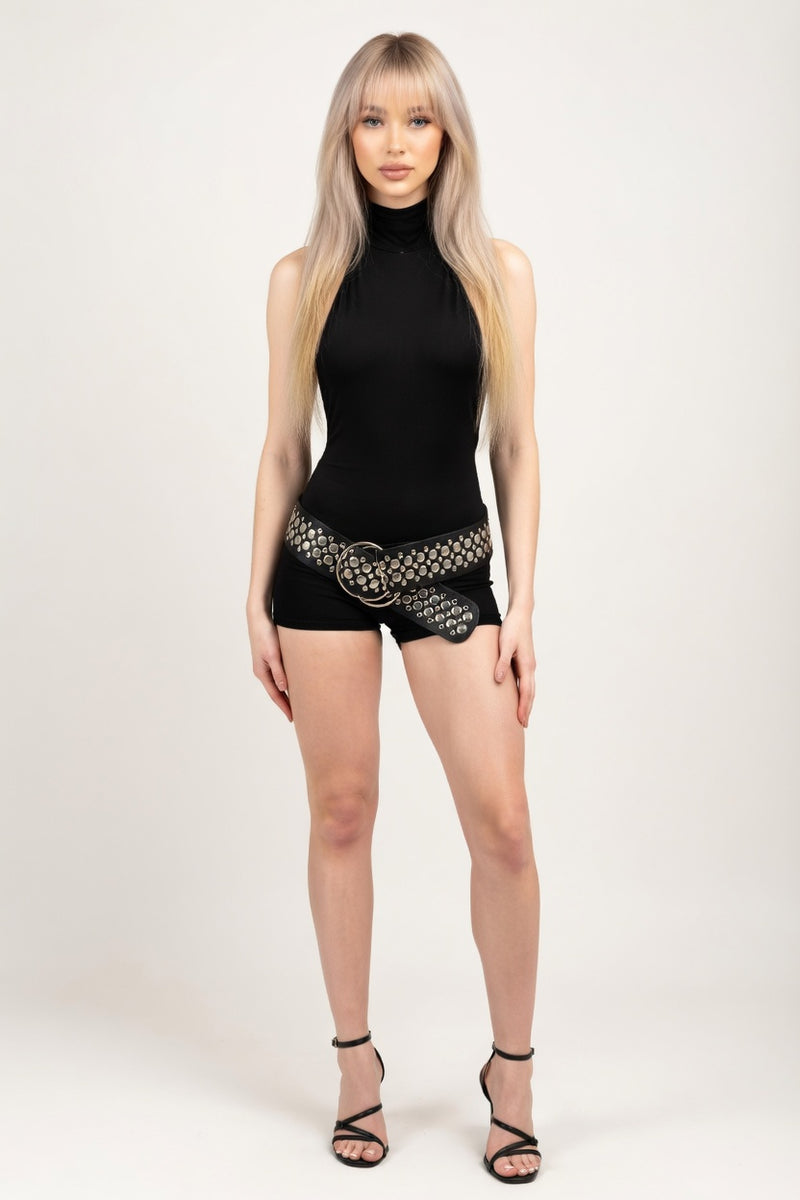 Halter Neck Backless Jumpsuit — front view