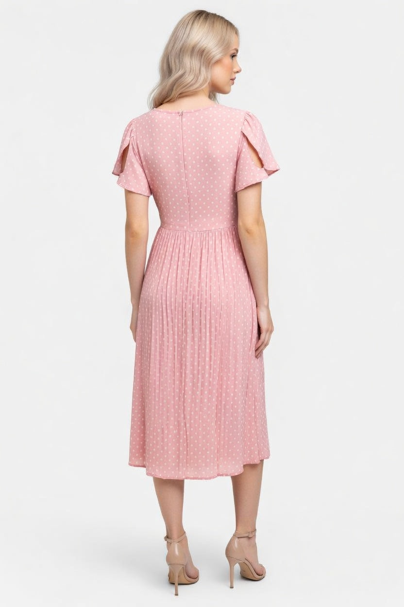 Petal Sleeve Midi Dress — back view