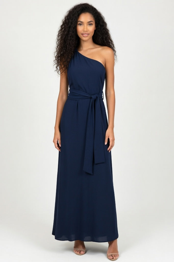 Multi-Strap Bandage Midi Dress — Navy Blue