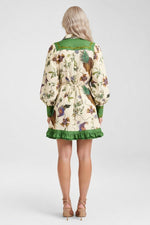 Lace-Up Print Dress — back view