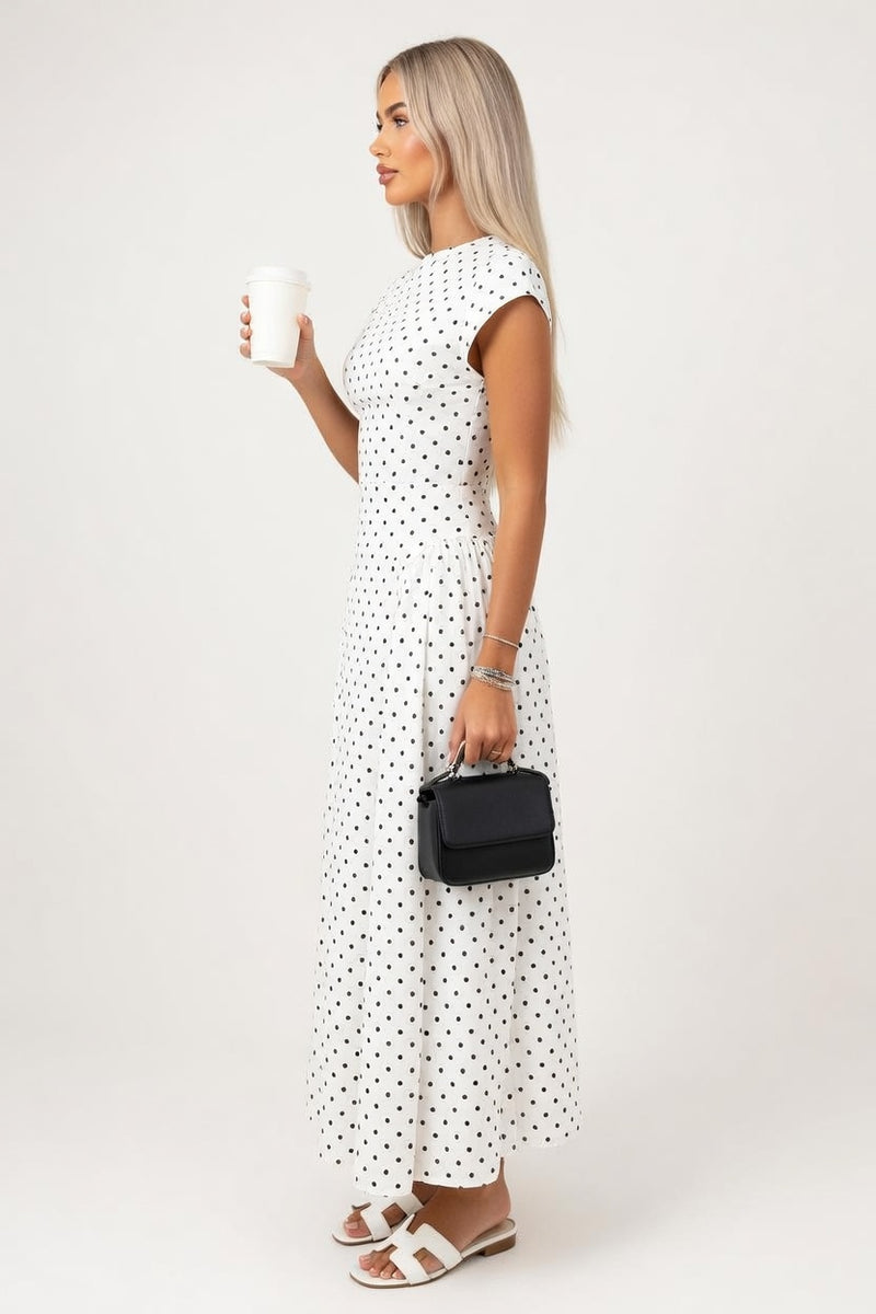 Polka Dot Swing Dress — side view