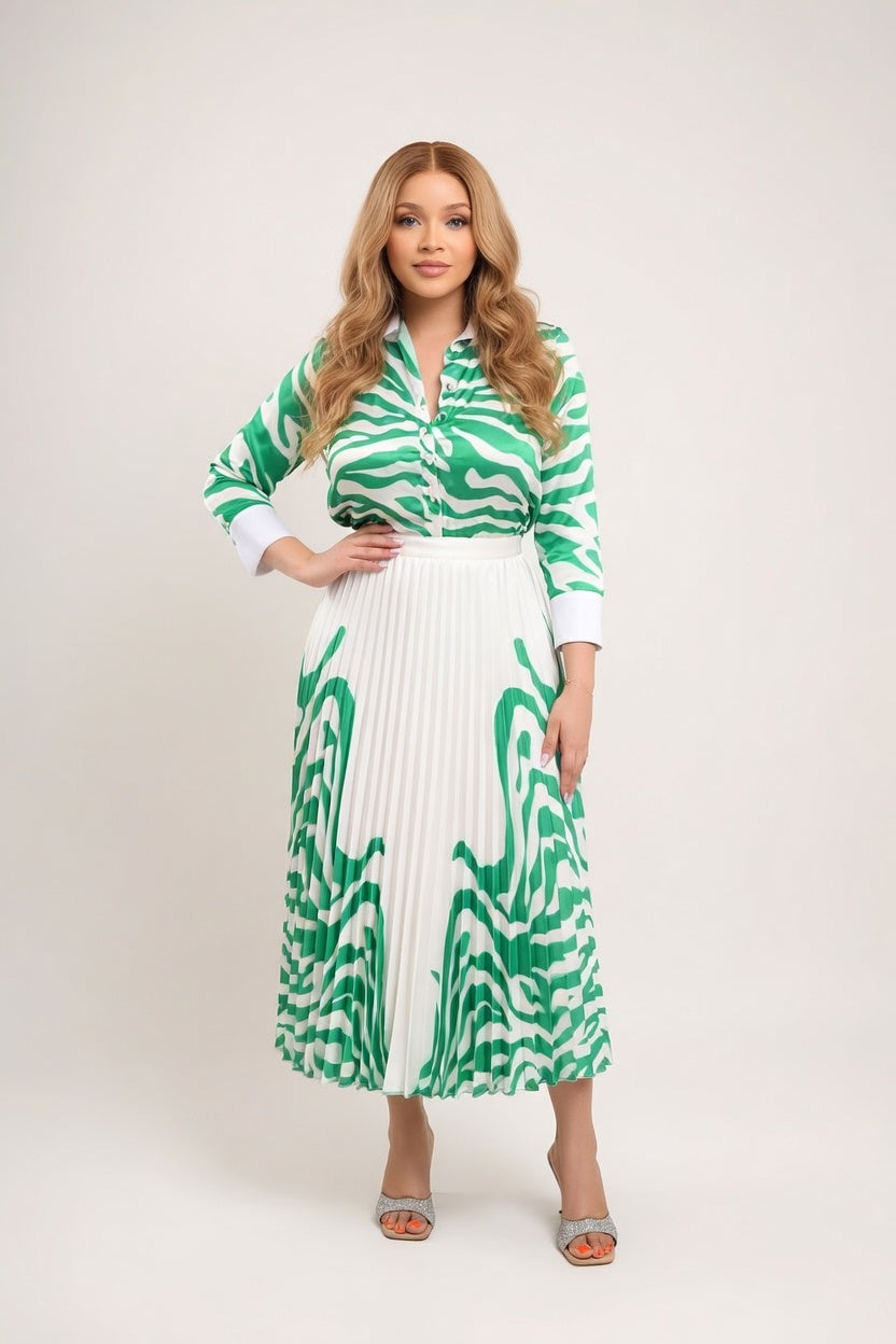 Zebra Print Co-Ord Set — Green