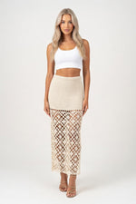 Hand-Crocheted Hollow Mini Skirt — front view