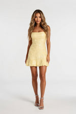 Sequin Halter Mini Dress — front view