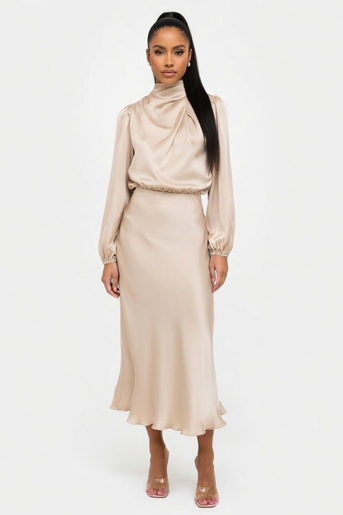 Draped Halter Dress — GQTG007