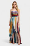 Printed Strapless Midi Dress