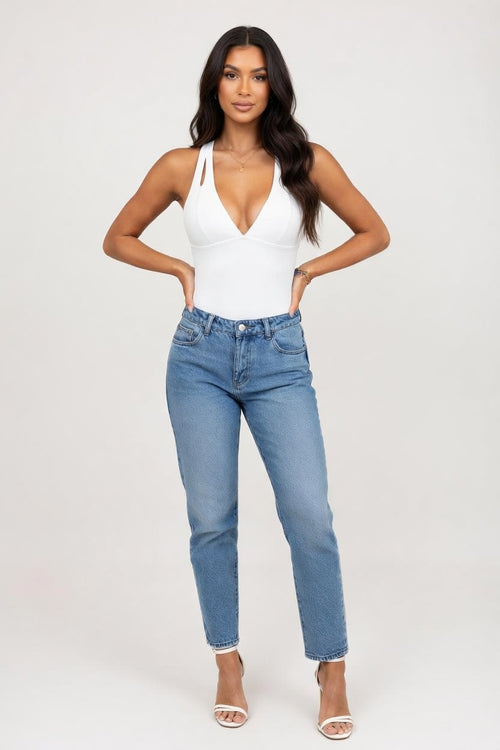 Deep V Halter Top — front view