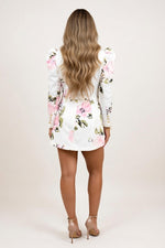 Printed Blazer & Skirt Co-ord Set — back view