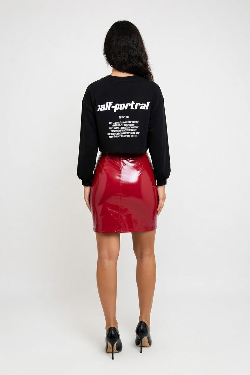 Glossy Mini Skirt — back view