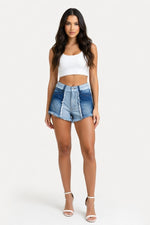 Tassel Trim Denim Shorts — Light Blue