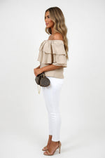 Off Shoulder Chiffon Top — side view