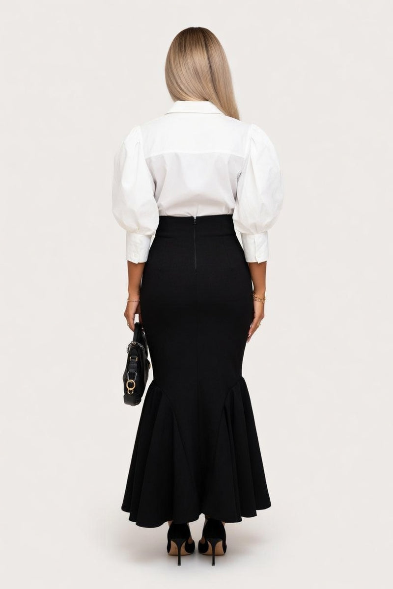 Fishtail Midi Skirt — back view
