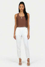 Cotton Linen Camisole Top — Coffee Brown