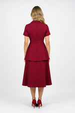 Ruffle Detail Blazer & Skirt Set — back view
