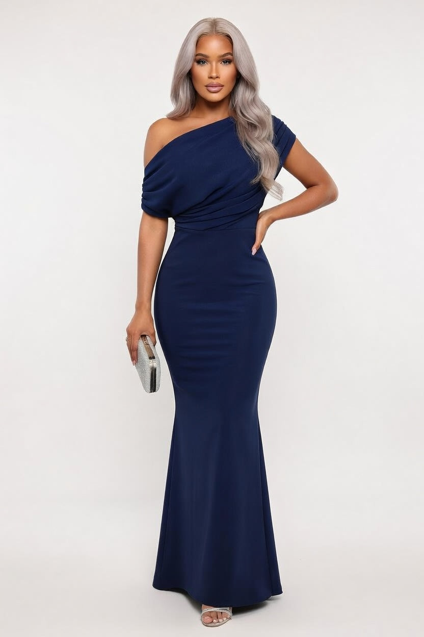 Off-Shoulder Bodycon Dress — Peacock Green