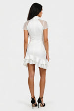 Ruffle Collar Mini Dress — back view