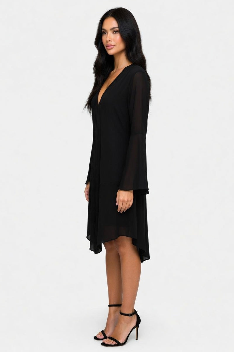 Chiffon Trumpet Sleeve Cardigan — side view