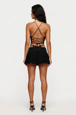 Lace Mesh Halter Top — back view