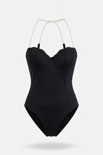 Shell Cup One-Piece Swimsuit — Black