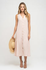 Cotton Slip Dress V-Neck — Cream