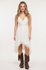 Lace Halter Mini Dress — front view