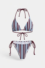 Striped Halter Bikini Set — front view