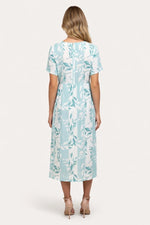 Knitted Dress Button Front Print — back view