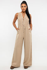 Sleeveless Jumpsuit — Khaki