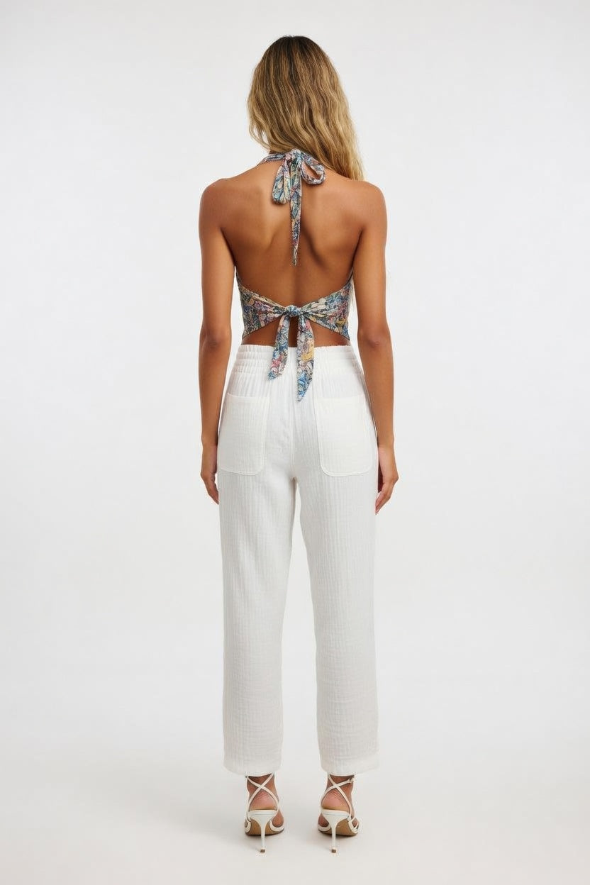 Printed Halter Vest — back view